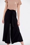 FUNKY BUDDHA-Γυναικεία cropped wide leg παντελόνα FUNKY BUDDHA μαύρη