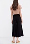 FUNKY BUDDHA-Γυναικεία cropped wide leg παντελόνα FUNKY BUDDHA μαύρη