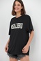 FUNKY BUDDHA-Γυναικείο t-shirt FUNKY BUDDHA loose fit μαύρο