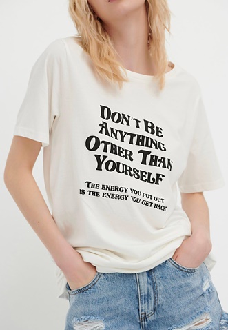 FUNKY BUDDHA-Γυναικείο μακρύ t-shirt FUNKY BUDDHA λευκό