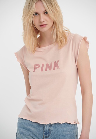FUNKY BUDDHA-Γυναικείο t-shirt FUNKY BUDDHA ροζ