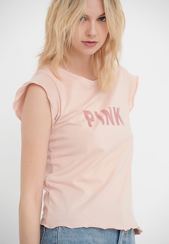 FUNKY BUDDHA-Γυναικείο t-shirt FUNKY BUDDHA ροζ