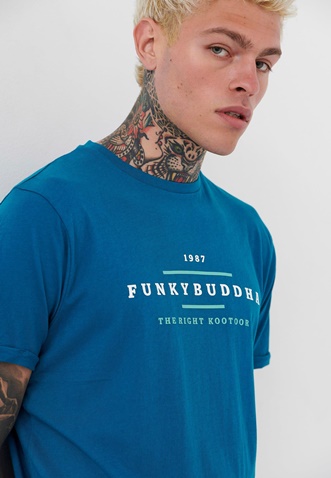 FUNKY BUDDHA-Ανδρικό t-shirt FUNKY BUDDHA μπλε