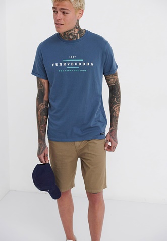 FUNKY BUDDHA-Ανδρικό t-shirt FUNKY BUDDHA μπλε