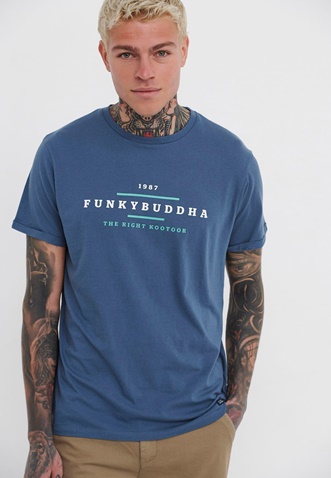 FUNKY BUDDHA-Ανδρικό t-shirt FUNKY BUDDHA μπλε