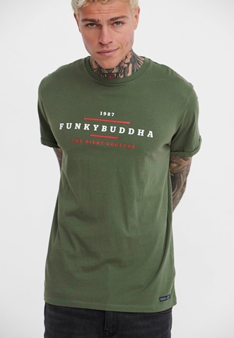 FUNKY BUDDHA-Ανδρικό t-shirt FUNKY BUDDHA πράσινο