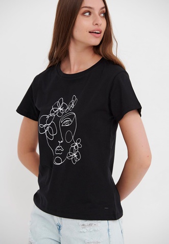 FUNKY BUDDHA-Γυναικείο t-shirt FUNKY BUDDHA μαύρο