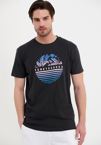 FUNKY BUDDHA-Ανδρικό t-shirt FUNKY BUDDHA μαύρο