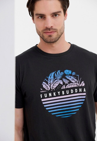 FUNKY BUDDHA-Ανδρικό t-shirt FUNKY BUDDHA μαύρο