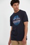 FUNKY BUDDHA-Ανδρικό t-shirt FUNKY BUDDHA FBM005-055-04 μπλε