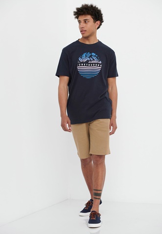 FUNKY BUDDHA-Ανδρικό t-shirt FUNKY BUDDHA FBM005-055-04 μπλε