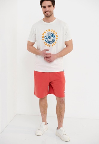 FUNKY BUDDHA-Ανδρικό t-shirt FUNKY BUDDHA λευκό