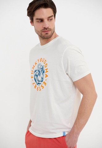 FUNKY BUDDHA-Ανδρικό t-shirt FUNKY BUDDHA λευκό