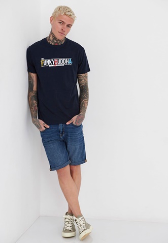 FUNKY BUDDHA-Ανδρικό t-shirt FUNKY BUDDHA μπλε