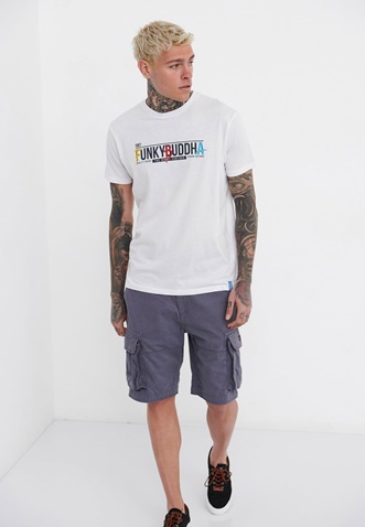 FUNKY BUDDHA-Ανδρικό t-shirt FUNKY BUDDHA λευκό