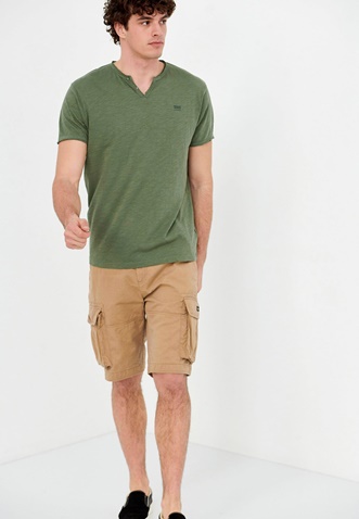 FUNKY BUDDHA-Ανδρικό essential t-shirt FUNKY BUDDHA χακί