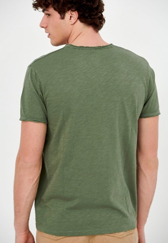 FUNKY BUDDHA-Ανδρικό essential t-shirt FUNKY BUDDHA χακί