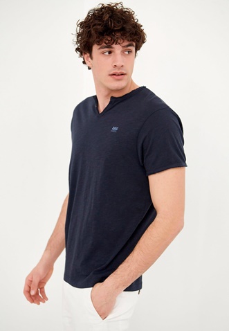 FUNKY BUDDHA-Ανδρικό essential t-shirt FUNKY BUDDHA μπλε