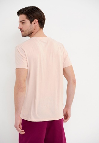 FUNKY BUDDHA-Ανδρικό t-shirt FUNKY BUDDHA ροζ