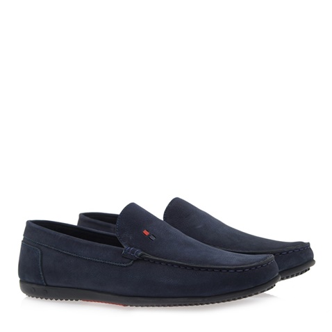 JK LONDON-Ανδρικά παπούτσια loafers JK LONDON Q528B5021 μπλε nubuck