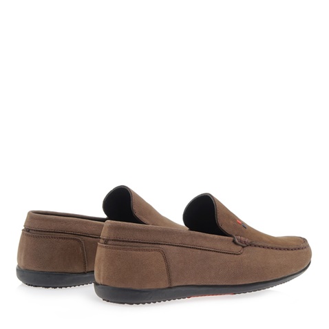JK LONDON-Ανδρικά παπούτσια loafers JK LONDON Q528B5021 καφέ πούρο nubuck