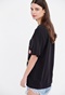 FUNKY BUDDHA-Γυναικείο oversized t-shirt FUNKY BUDDHA μαύρο