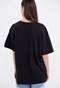 FUNKY BUDDHA-Γυναικείο oversized t-shirt FUNKY BUDDHA μαύρο
