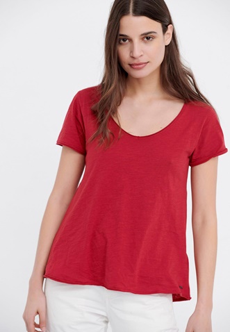 FUNKY BUDDHA-Γυναικείο essential t-shirt FUNKY BUDDHA κόκκινο