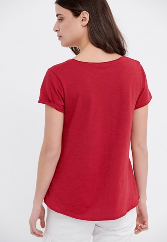 FUNKY BUDDHA-Γυναικείο essential t-shirt FUNKY BUDDHA κόκκινο