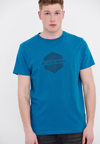 FUNKY BUDDHA-Ανδρικό t-shirt FUNKY BUDDHA μπλε