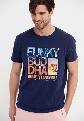 FUNKY BUDDHA-Ανδρικό t-shirt FUNKY BUDDHA μπλε