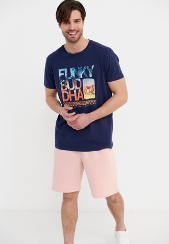 FUNKY BUDDHA-Ανδρικό t-shirt FUNKY BUDDHA μπλε