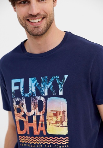 FUNKY BUDDHA-Ανδρικό t-shirt FUNKY BUDDHA μπλε
