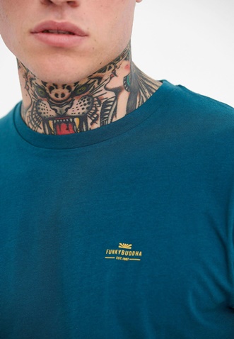 FUNKY BUDDHA-Ανδρικό essential t-shirt FUNKY BUDDHA μπλε