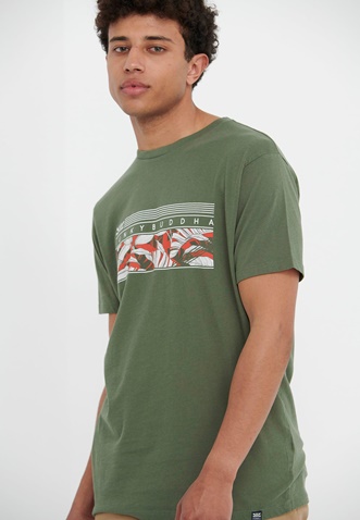 FUNKY BUDDHA-Ανδρικό t-shirt FUNKY BUDDHA πράσινο