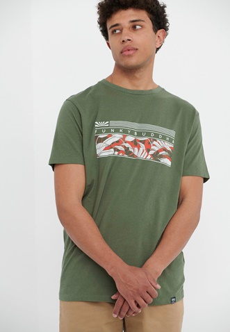 FUNKY BUDDHA-Ανδρικό t-shirt FUNKY BUDDHA πράσινο