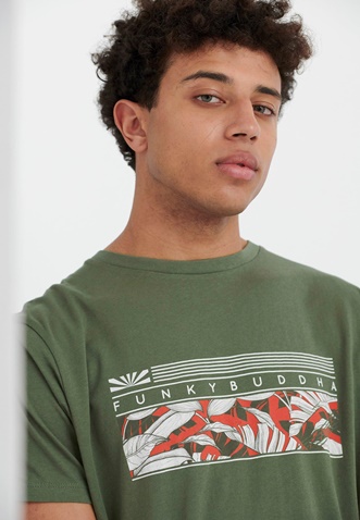 FUNKY BUDDHA-Ανδρικό t-shirt FUNKY BUDDHA πράσινο