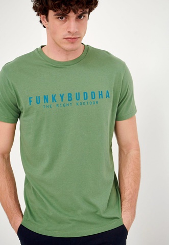 FUNKY BUDDHA-Ανδρικό t-shirt FUNKY BUDDHA πράσινο