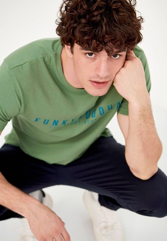 FUNKY BUDDHA-Ανδρικό t-shirt FUNKY BUDDHA πράσινο