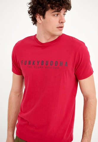 FUNKY BUDDHA-Ανδρικό t-shirt FUNKY BUDDHA κόκκινο