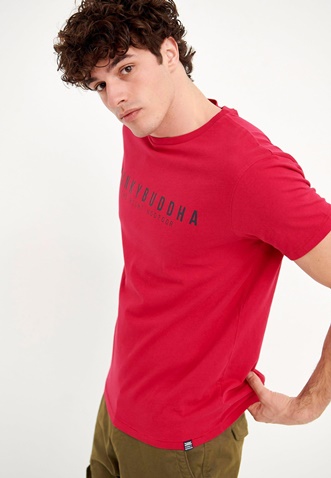 FUNKY BUDDHA-Ανδρικό t-shirt FUNKY BUDDHA κόκκινο