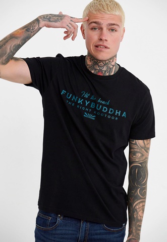 FUNKY BUDDHA-Ανδρικό t-shirt FUNKY BUDDHA μαύρο