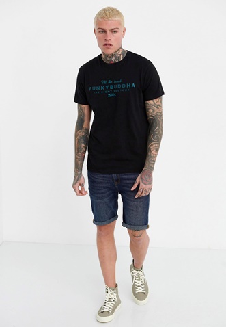 FUNKY BUDDHA-Ανδρικό t-shirt FUNKY BUDDHA μαύρο