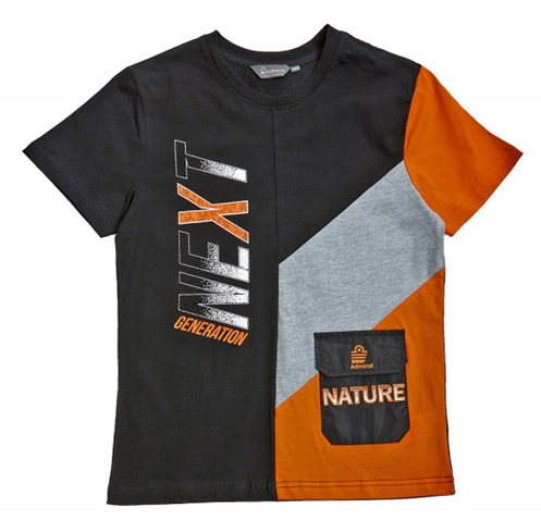 ADMIRAL-Παιδικό κοντομάνικο t-shirt Admiral Eny μαύρο γκρι