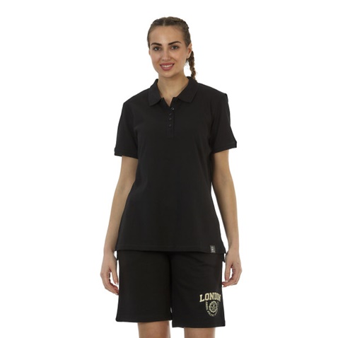 ADMIRAL-Γυναικεία κοντομάνικη μπλούζα polo Admiral μαύρη