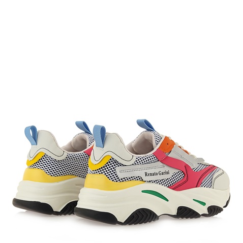 RENATO GARINI-Γυναικεία sneakers RENATO GARINI Q103R0812 λευκά ροζ κίτρινα