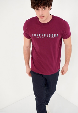 FUNKY BUDDHA-Ανδρικό t-shirt FUNKY BUDDHA μοβ