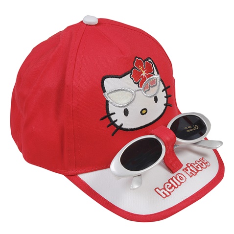 ALOUETTE-Παιδικό σετ από καπέλο και γυαλιά ALOUETTE E11F4017 HELLO KITTY κόκκινο