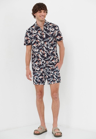 FUNKY BUDDHA-Ανδρικό μαγιό σορτς FUNKY BUDDHA μπλε floral all over 