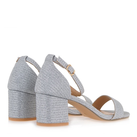 JK LONDON-Γυναικεία πέδιλα JK LONDON Q498A4203 ασημί glitter